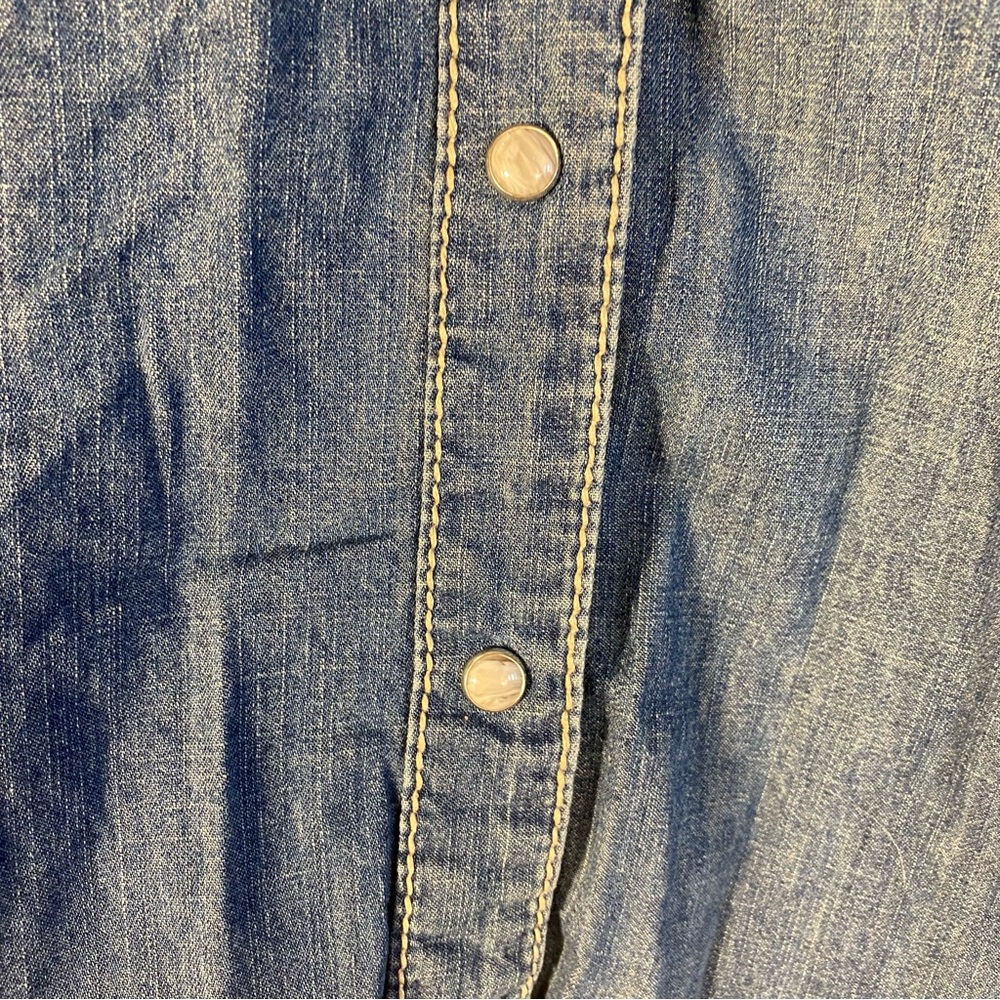Seven7 Blue Denim Button Down Shirt - Picture 3 of 13